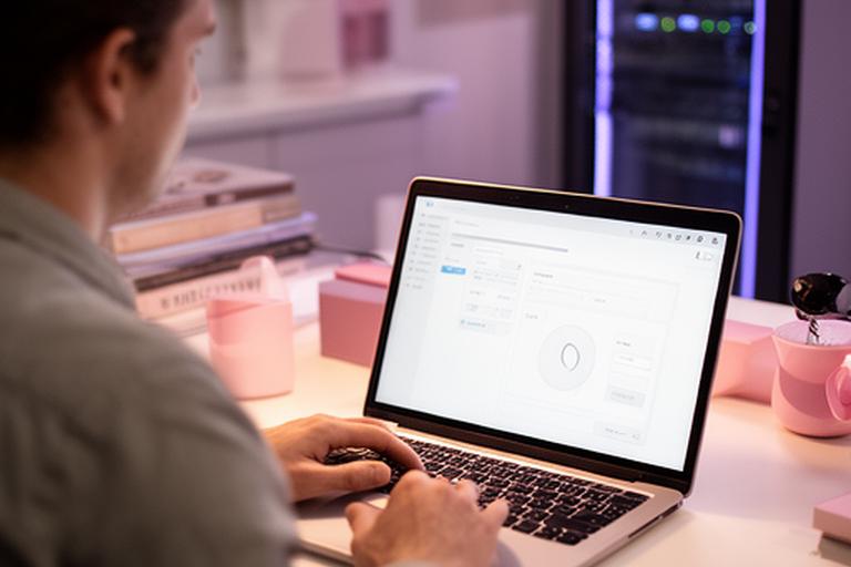 Technician checking automated database snapshot logs on a laptop in a calm office workspace